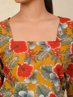 Printed Cotton Bell Sleeve Short Kurti