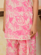 Pink Printed Cotton Farshi Salwar Set