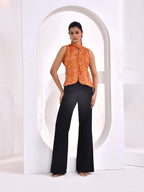 Sunset Paisley Printed Sleeveless Cotton Top