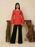 Ruby Red Printed Short Kurti